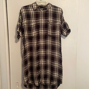 Madewell Plaid Button Down Shirt Dress